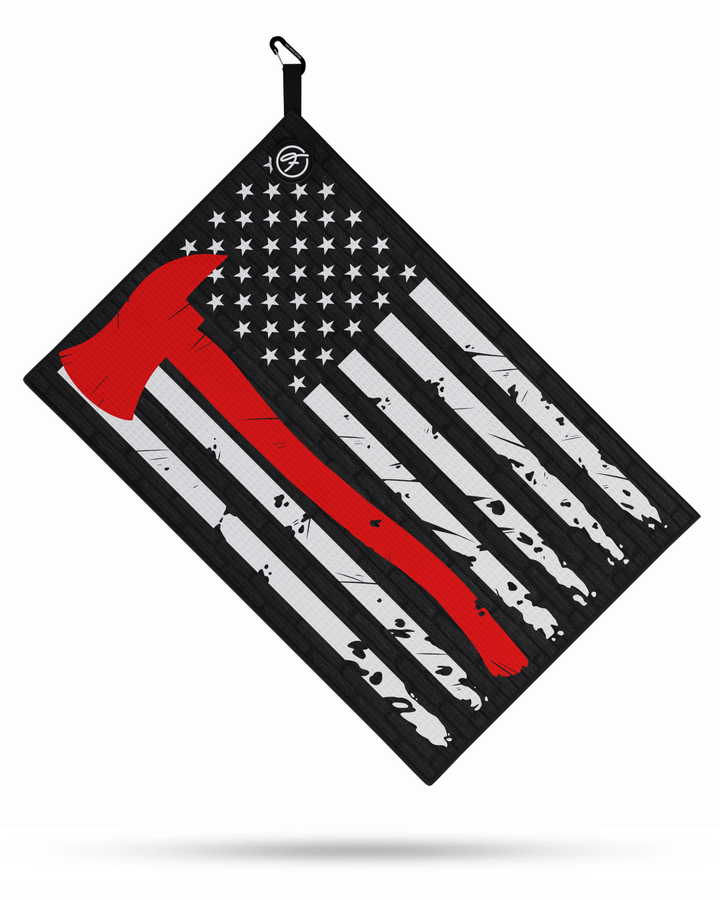 THIN RED LINE MAGNETIC GOLF TOWEL