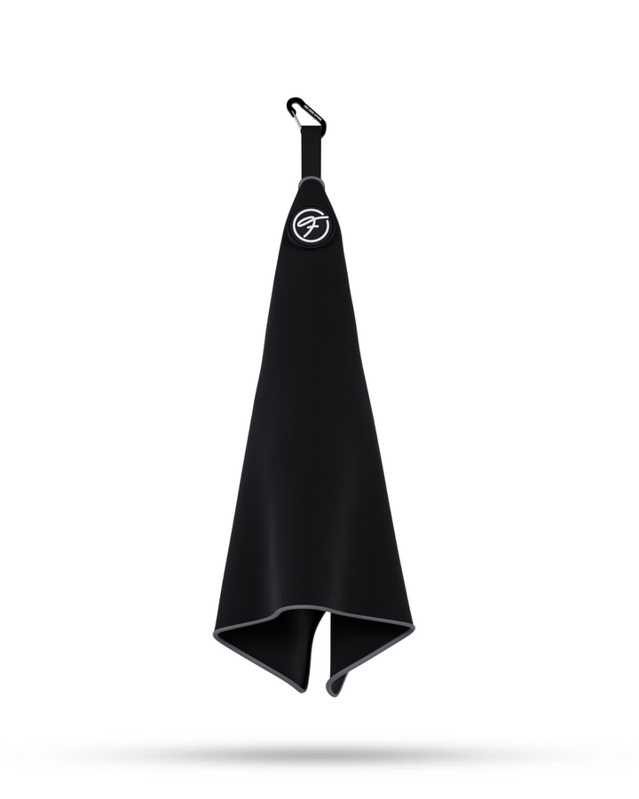 BLACK MAGNETIC GOLF TOWEL