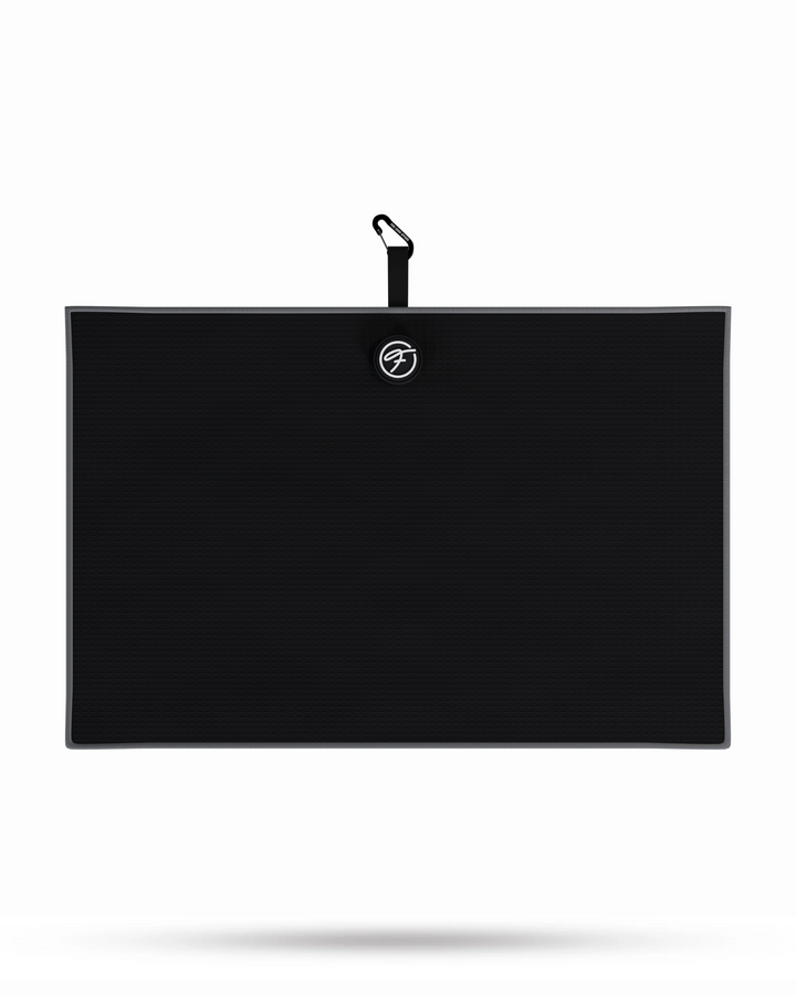 BLACK MAGNETIC GOLF TOWEL