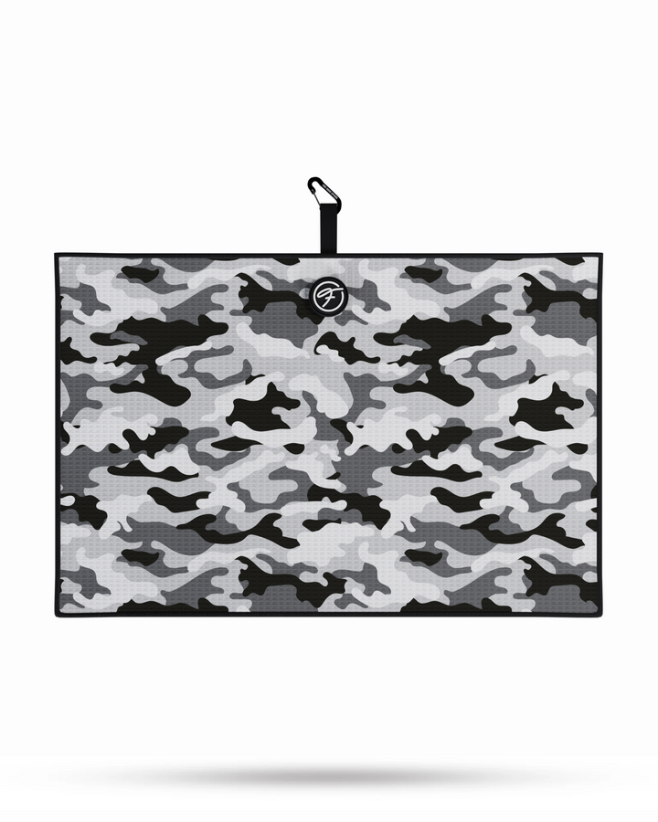 WHITE CAMO MAGNETIC GOLF TOWEL